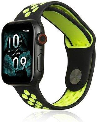 Pasek BELINE Sport Silicone do Apple Watch 2/3/4/5/6/7/8/SE/SE 2/Ultra (42/44/45/49mm) Czarno-limonkowy