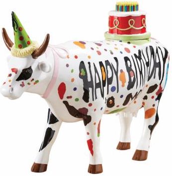 Cowparade Holandia Figurka Krówka Happy Birthday Duża/Poliresing