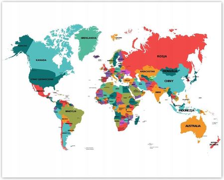 Plakaty 50X40 Polityczna Mapa Świata