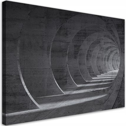 Feeby Obraz Na Płótnie Szary Tunel 3D 120X80