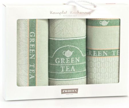 Zwoltex Komplet Ścierek Kuchennych 3Szt Green Tea Zielony W Pudełku 23