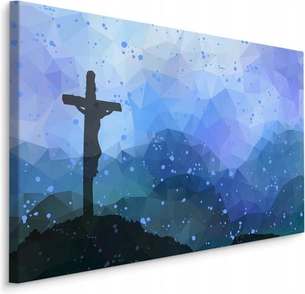 Muralo Obraz Jezus Na Krzyżu Abstrakcja Wielkanoc 120X80
