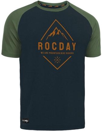 Rocday Koszulka Rowerowa Mtb Męska Peak Sanitized Z Krótkim Rękawem Niebieski Zielony