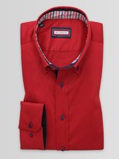 Zdjęcie Czerwona taliowana koszula z kontrastami - Bieruń