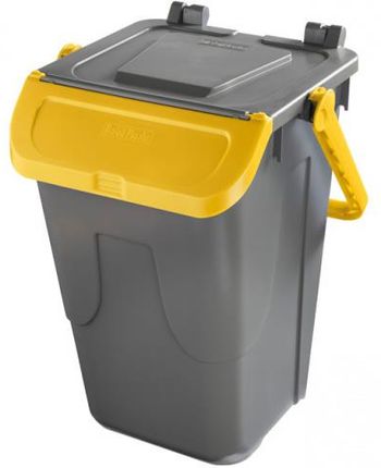 Plastikowy Kosz Do Segregacji Odpadów Ekologia Ii Szaro-Żółty