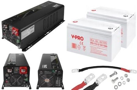 Zasilacz awaryjny Volt Power Sinus 5000 24V 15000VA/5000W + 2x akumulator żelowy Volt GEL VPRO Premium 12V 110Ah