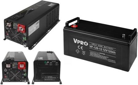 Zasilacz awaryjny Volt Power Sinus 3000 12V 9000VA/3000W + akumulator Volt VPRO VRLA AGM 12V 120Ah