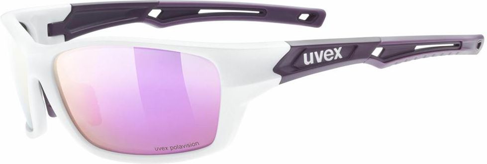 Uvex Sportstyle 232 P - Lunettes De Soleil Sport Mixte Noires Mat/Miroir Argent - Protection UV 100%