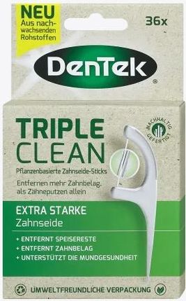 Dentek Tripl Clean Roślinna Nić Dentystyczna Na Wykałaczce 36 Szt.