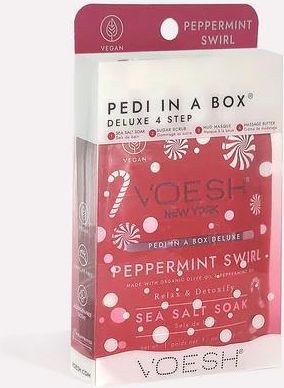 Voesh New York Peppermint Swirl Pedi In A Box Deluxe Zestaw Do Pedicure 4 Kroki