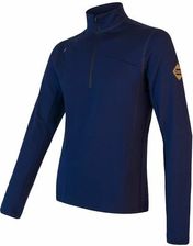 Sensor Męska Bluza Merino Upper Krótki Rzep Deep Blue