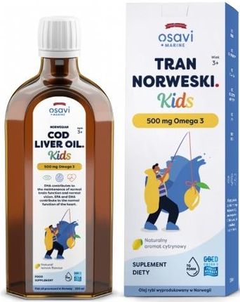 Osavi Tran Norweski Kids 500 mg Omega 3 cytryna 250 ml
