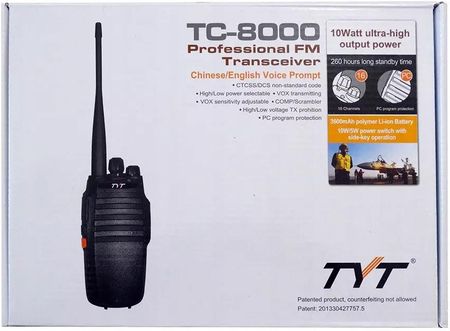 Tyt Tc-8000 10W 16 Kanałowy 400-520Mhz Radiotelef.