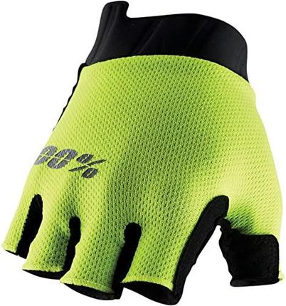 100% Guantes Exceeda Gel Short Finger Gloves Fluo Yellow M