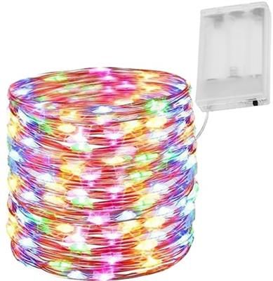 Lampki 100 LED drucik multicolor na baterie