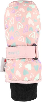Kinetixx Dziecięce Ocieplane Candy Mini Ski Glove Printed Hearts 702065012 Różowy