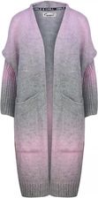 Kardigan długi gruby sweter ombre kolorowy - zdjęcie 1