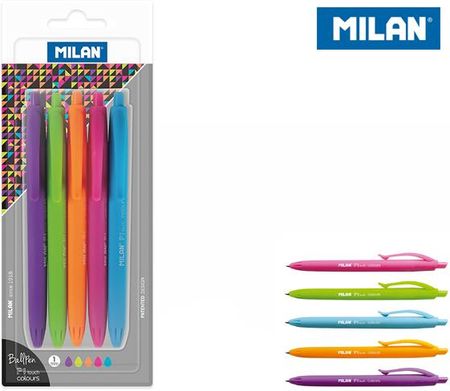 Milan Długopis P1 Touch Colours 5 Kolorów Na Blistrze
