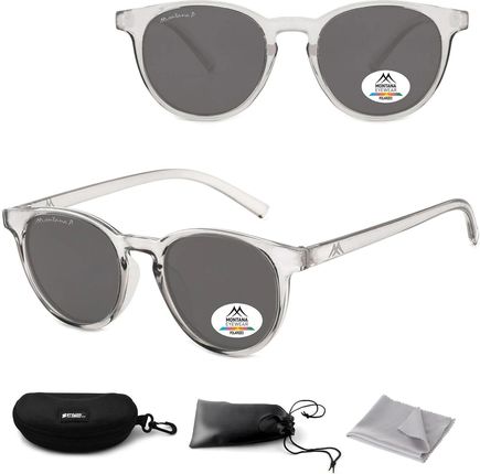 Transparentne okulary Lenonki przeciwsłoneczne z polaryzacją okrągłe MP75B