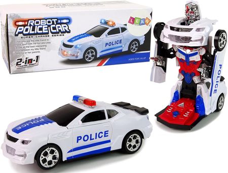 Leantoys Samochód Policyjny 2w1 Transformers Dźwięki Strzały Światła