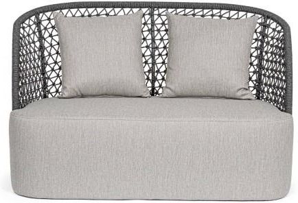 Ekskluzywna Antracytowa Sofa Ogrodowa 2-Osobowa Cuyen