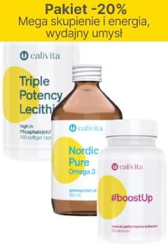 Kapsułki Pakiet: Mega skupienie i energia, wydajny umysł Pakiet Calivita: Tiple Potency Lecithin + Nordic Pure Omega 3 liquid