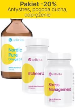 Kapsułki Antystres, pogoda ducha, odprężenie Pakiet Calivita: Nordic Pure Omega 3 liquid + #cheerUp + Stress Management