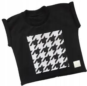 Koszulka pepitka z czarnym rozmiar 152