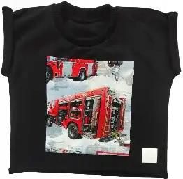 Koszulka Straż Pożarna z czarnym rozmiar 128