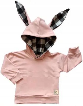 Bluza królik różowa z kratką rozmiar 74