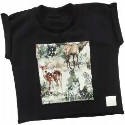 Koszulka zwierzęta leśne z czarnym rozmiar 170