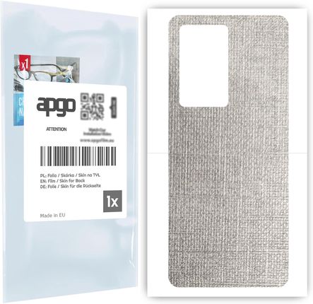 Apgo Folia Naklejka Skórka Strukturalna Na Tył Do Xiaomi Redmi K60 Pro Tkanina Denim Szary Skins