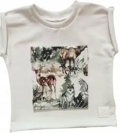 Koszulka zwierzęta leśne z białym rozmiar 68