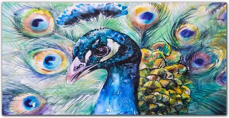 Coloray Obraz Na Płótnie Malarstwo Zwierzę Ptak Paw 100X50