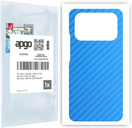 Apgo Folia Naklejka Skórka Strukturalna Na Tył Do Xiaomi Mi 11 Ultra Carbon Niebieski Skins