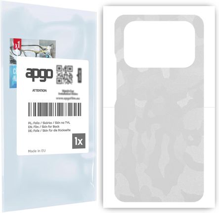 Apgo Folia Naklejka Skórka Strukturalna Na Tył Do Xiaomi Mi 11 Ultra Moro | Camo Biały Skins