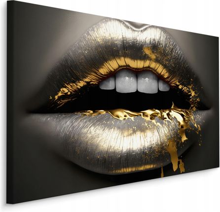 Muralo Obraz Ścienny Złoto Srebrne Usta Efekt 3D 40X30