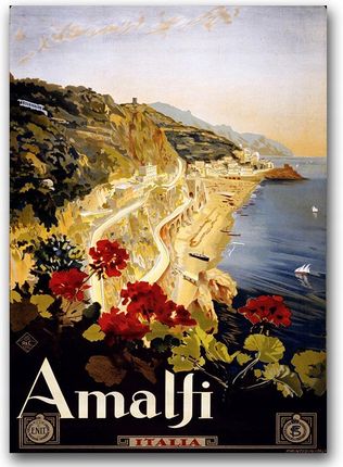Postertones Plakat Dekor Vintage Na Płótnie Amalfi Włochy A2
