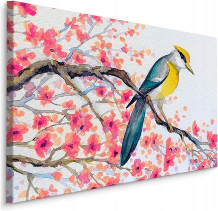 Muralo Obraz Ptak Drzewo Kwiaty Natura Do Salonu 120X80