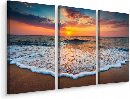 Muralo Obraz Tryptyk Zachód Słońca Nad Morzem 3D 150X100
