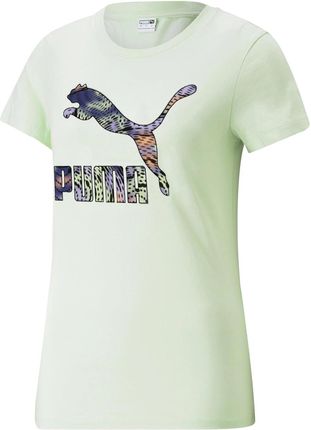 Damska Koszulka z krótkim rękawem Puma Classics Logo Infill Tee 53805032 – Zielony