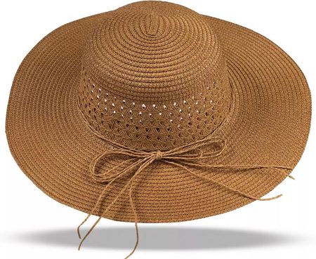 Letni damski kapelusz słomkowy ażurowa główka
