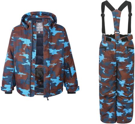 Kombinezon narciarski Color Kids  Ski Jacket AOP + Spodnie Ski pants AOP 10 000 niebieski granat PASKI