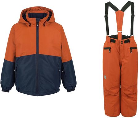 Kombinezon narciarski Color Kids  Ski Jacket colorblock + Spodnie Ski pants AOP 10 000 potters clay