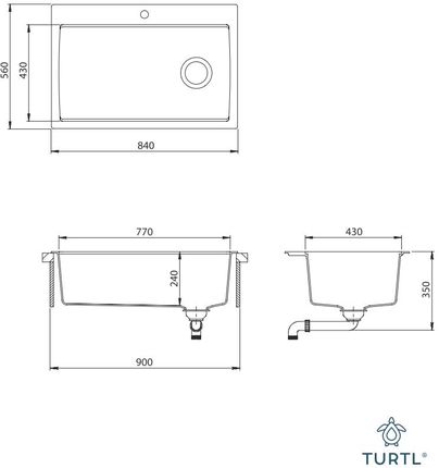 Turtl Kitchen Turtl Largus Miedziany Przelew TQL100601WC - zdjęcie 2