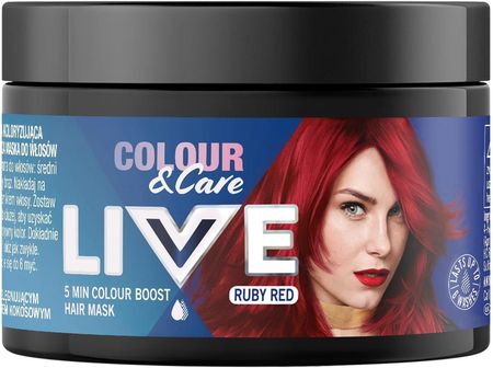 Schwarzkopf Live Colour&Care 5 Minutowa Koloryzująca I Pielęgnująca Maska Do Włosów Ruby Red 150Ml
