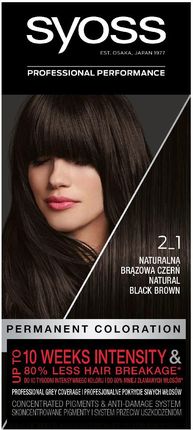 Syoss Permanent Coloration Farba Do Włosów Trwale Koloryzująca 2_1 Naturalna Brązowa Czerń
