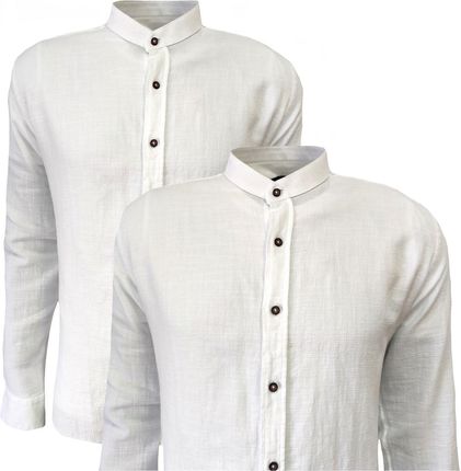 Koszula biała PRZEWIEWNA z podwijanym rękawem XL