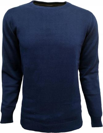 SWETER MĘSKI Bluza Niebieska Klasyczna XXL bawełna