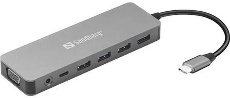 Sandberg USB-C 13-in-1 Travel Dock USB hub - 13 - Srebrny (13645)